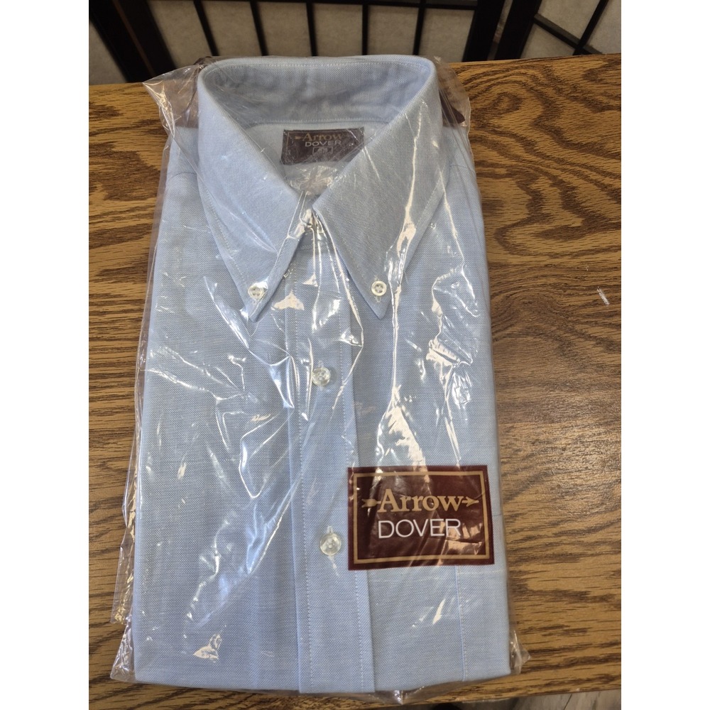 NEW Vintage Y2K Retro Arrow Dover Light Blue Dress Shirt Size 15-32